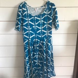 Lularoe Nicole Teal Dress Size Large